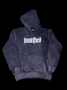 JUSTIFIED CHARCOAL GREY HOODIE (3D PUFF)