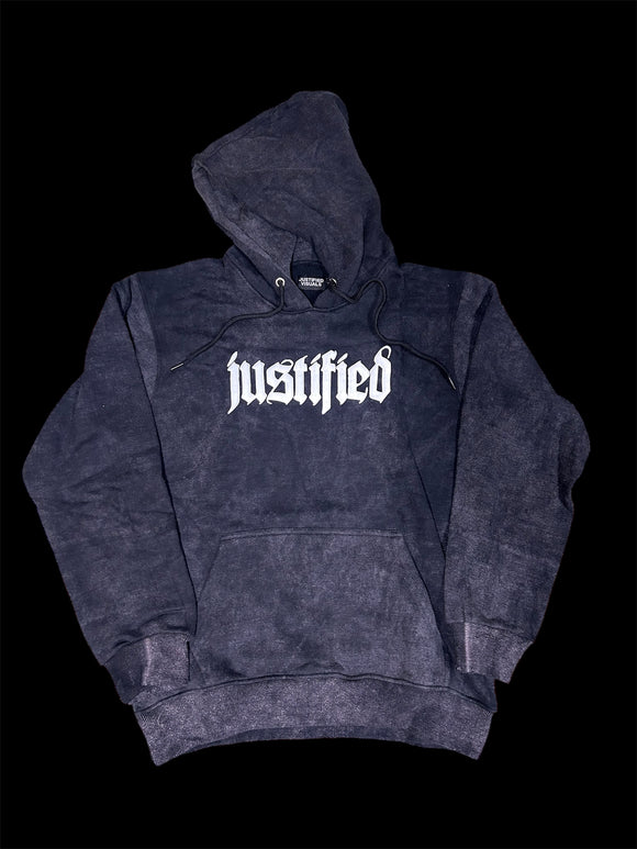 JUSTIFIED CHARCOAL GREY HOODIE (3D PUFF)